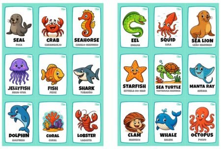 Magic Word Cards - SEA ANIMALS