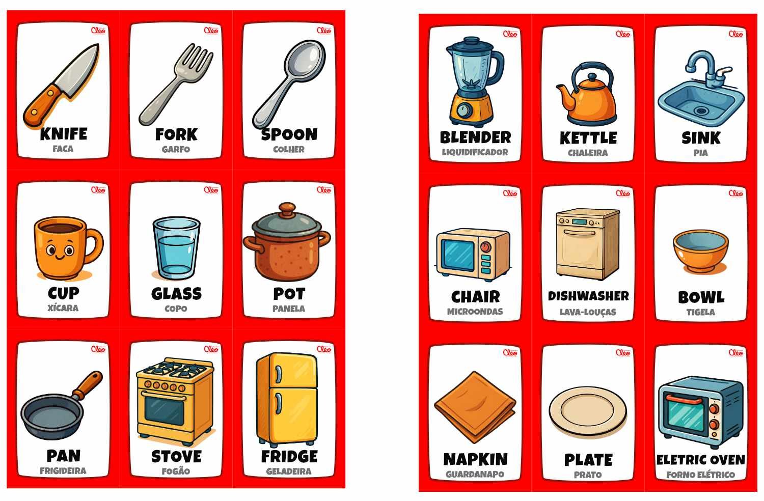 Magic Word Cards - HOUSEHOLD OBJECTS