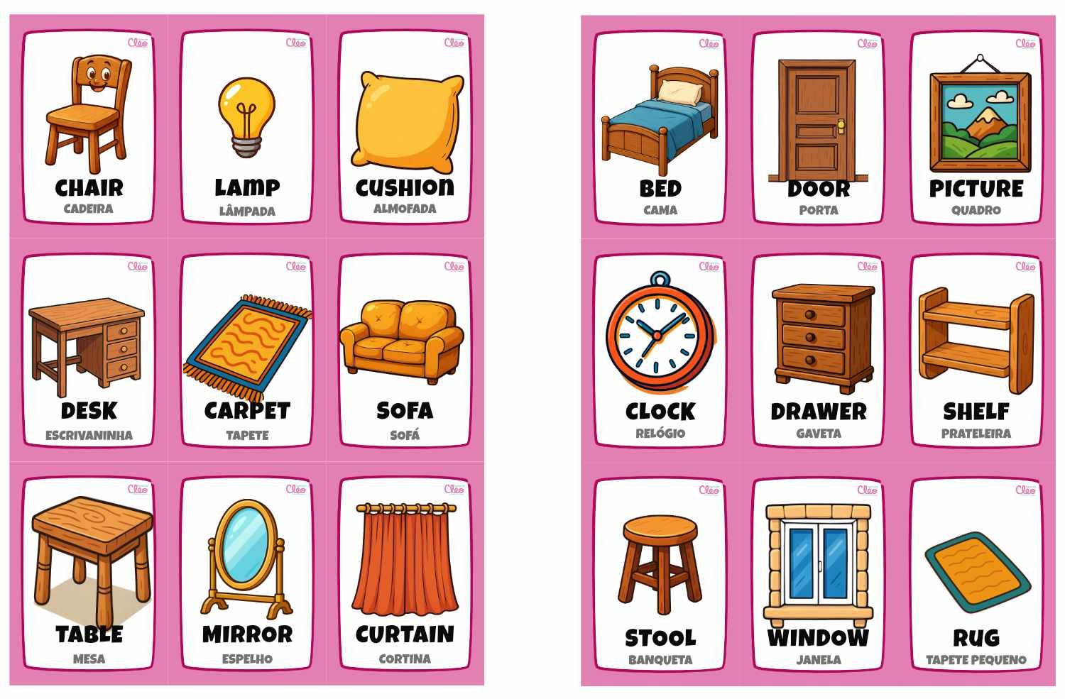 Magic Word Cards - HOUSEHOLD OBJECTS II