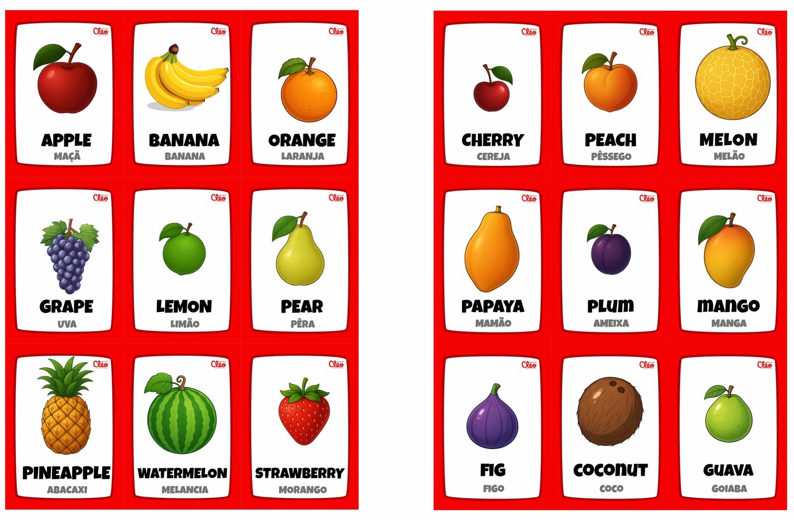 Magic Word Cards - FRUITS