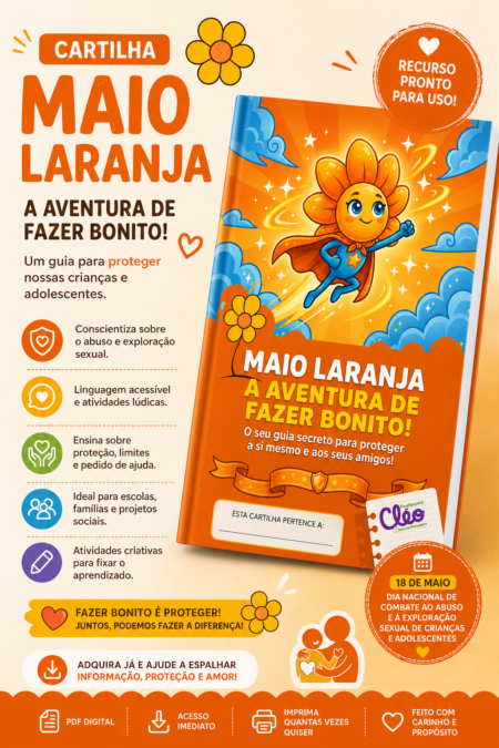 CARTILHA MAIO LARANJA (12 páginas) + PAINEL 1,33 x 0,74